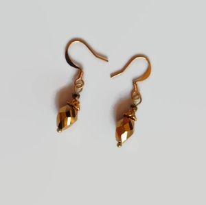 5/$20 - Gold crystal dangle earrings